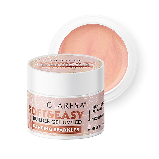 CLARESA Soft&Easy Builder Jel Dancing Sparkles (Gold Prosecco)