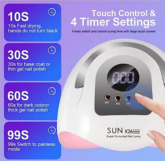 SUN X26 UV LED TIRNAK KURUTUCU 380 W 81 UV LED  JEL VE OJE KURUTUCU