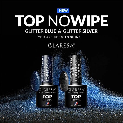 CLARESA TOP NO WIPE GLITTER SILVER 5g