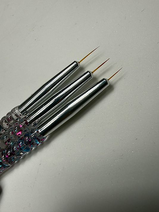 NAİL ART FIRÇASI 3 lu (şeffaf pembe saplı)
