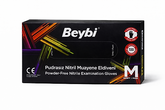 ELDİVEN BEYBİ SİYAH NİTRİLE PUDRASIZ  MEDİUM