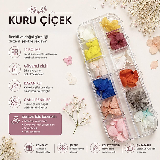 KURU ÇİÇEK 12 Lİ SET NAİLART